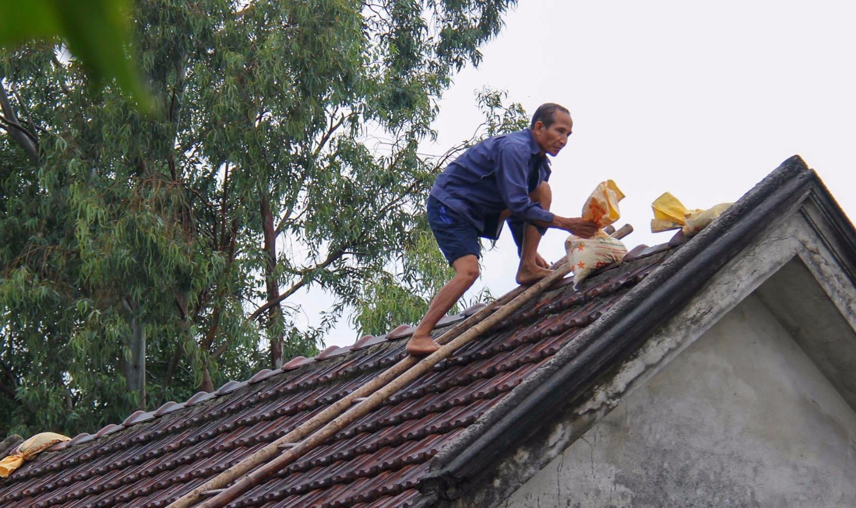 Nguoi dan chang cheo nha cua truoc con bao manh nhat nam hinh anh