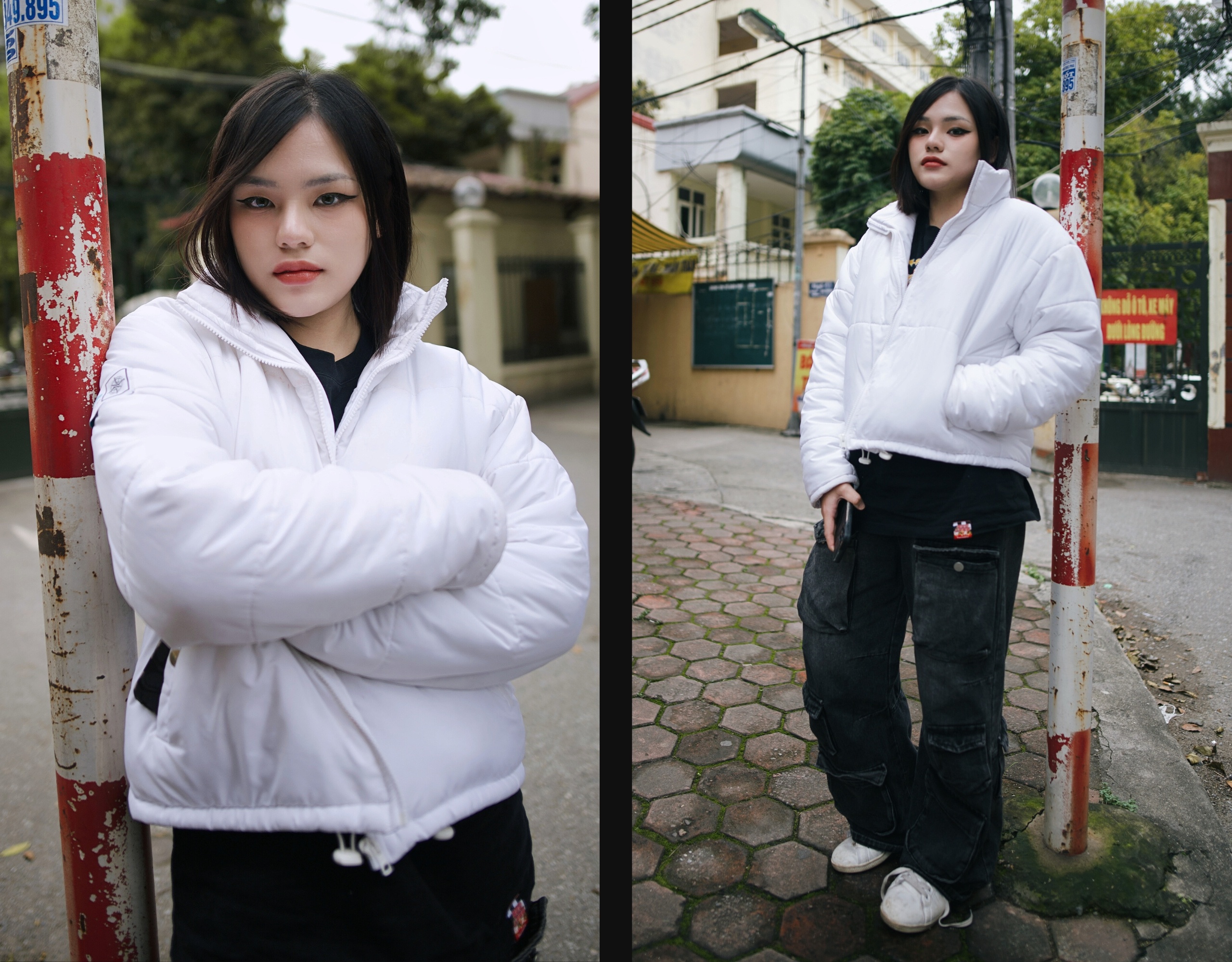 Street Style,  thoi trang duong pho,  ao phao,  thoi tiet ha noi,  thoi tiet hom nay,  lanh cuoi mua,  ao phao con sau anh 4