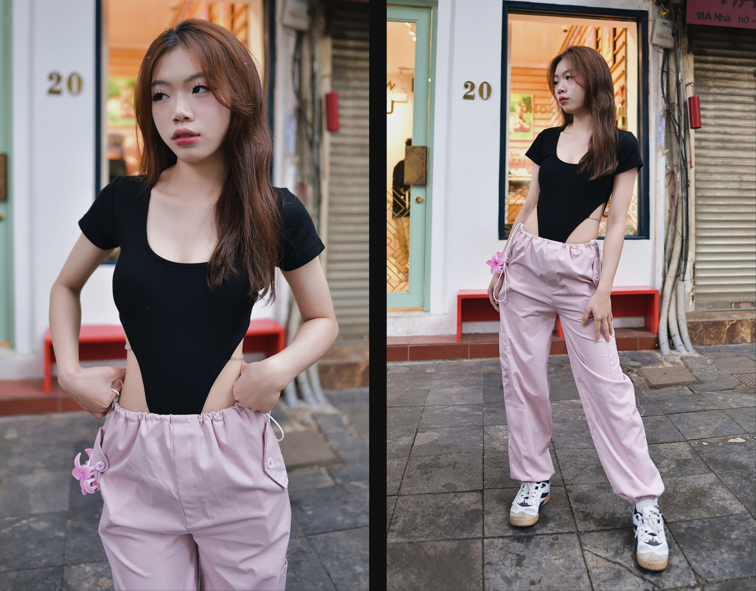 Trang phục cut-out lên ngôi trong thời trang chuyển mùa Hà Nội