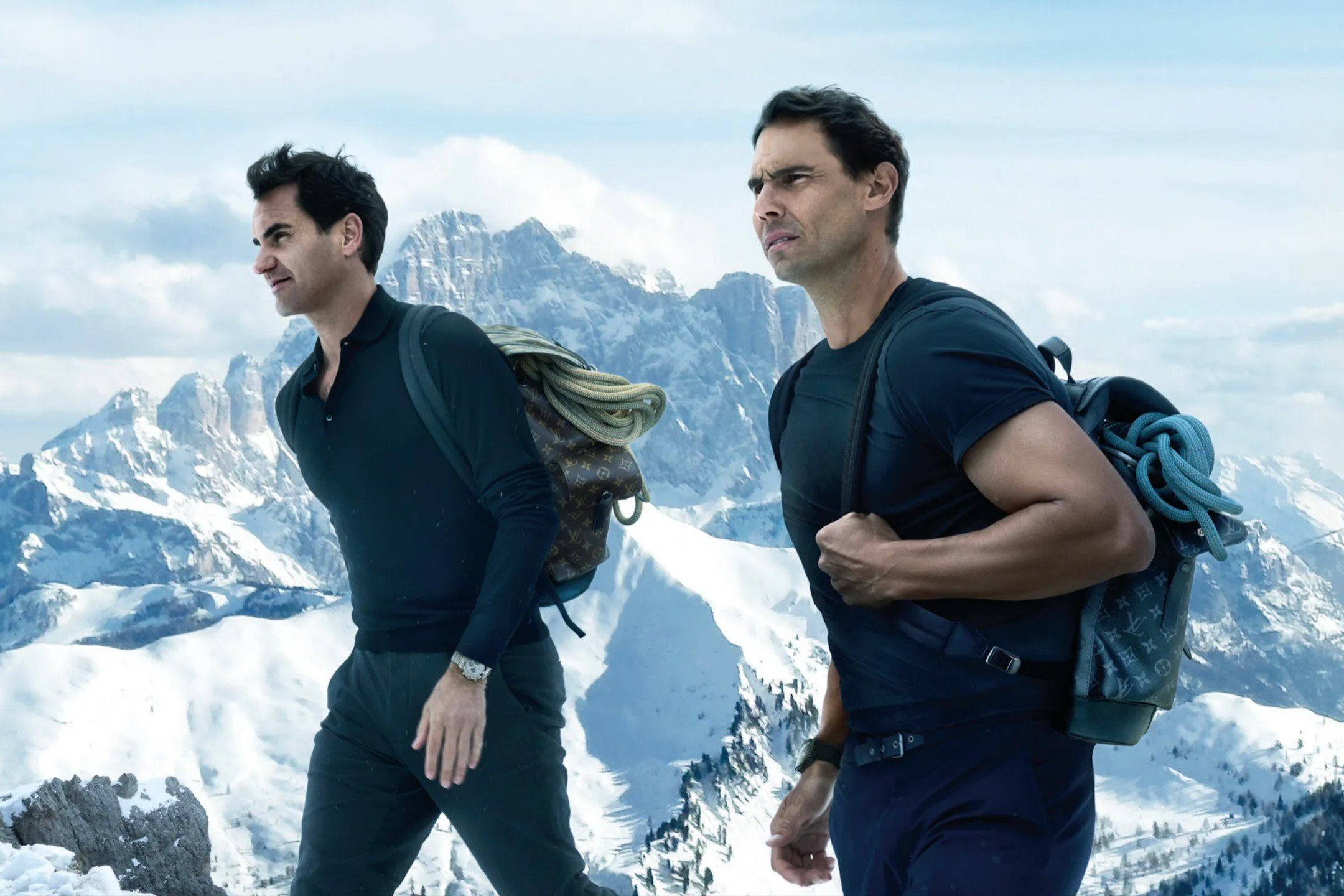 Huyen thoai tennis Roger Federer va Rafael Nadal chung khung hinh hinh anh