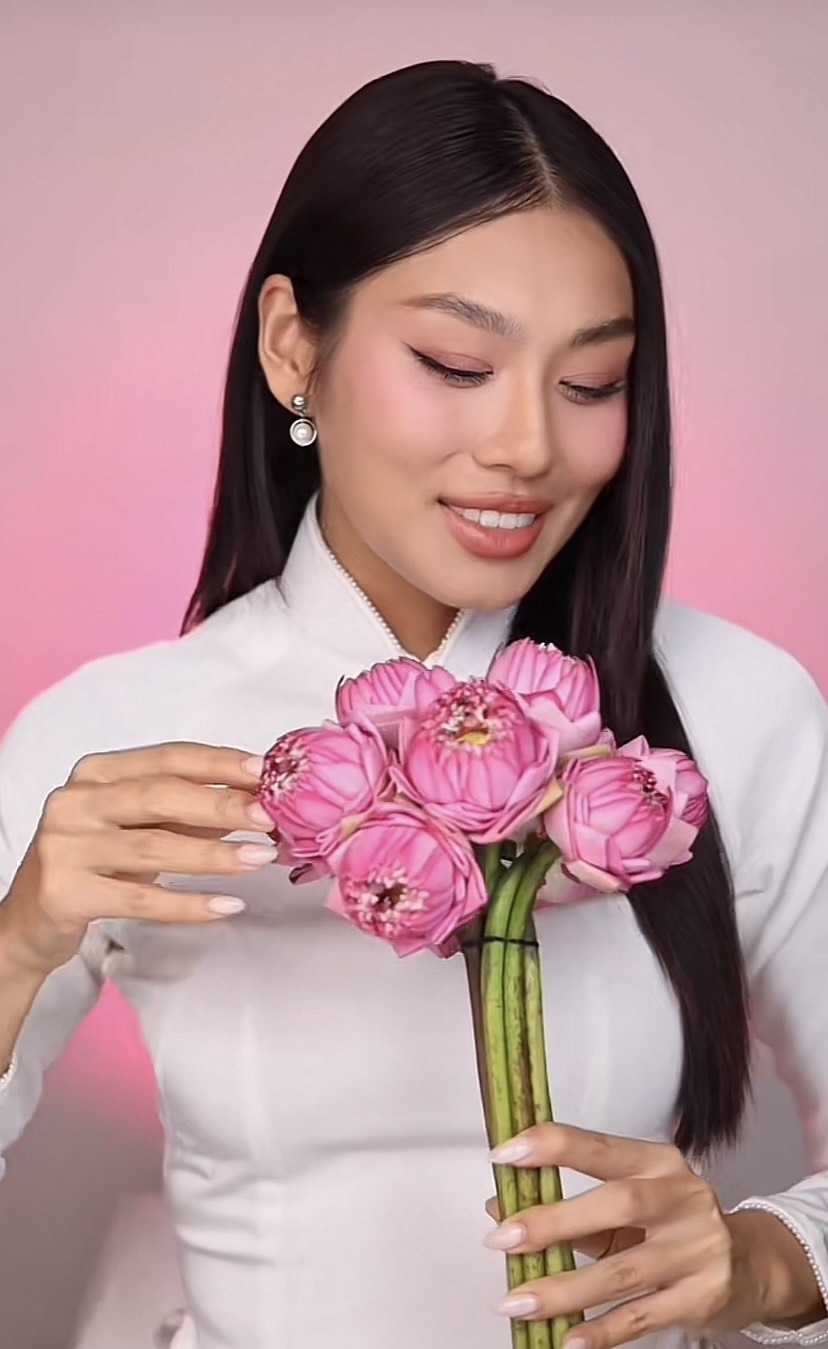 Mai Davika,  Thao Nhi Le,  Quynh Thi,  makeup Viet Nam,  trend bien hinh TikTok,  trend makeup 2024,  phu nu Viet,  ao dai Viet Nam anh 7