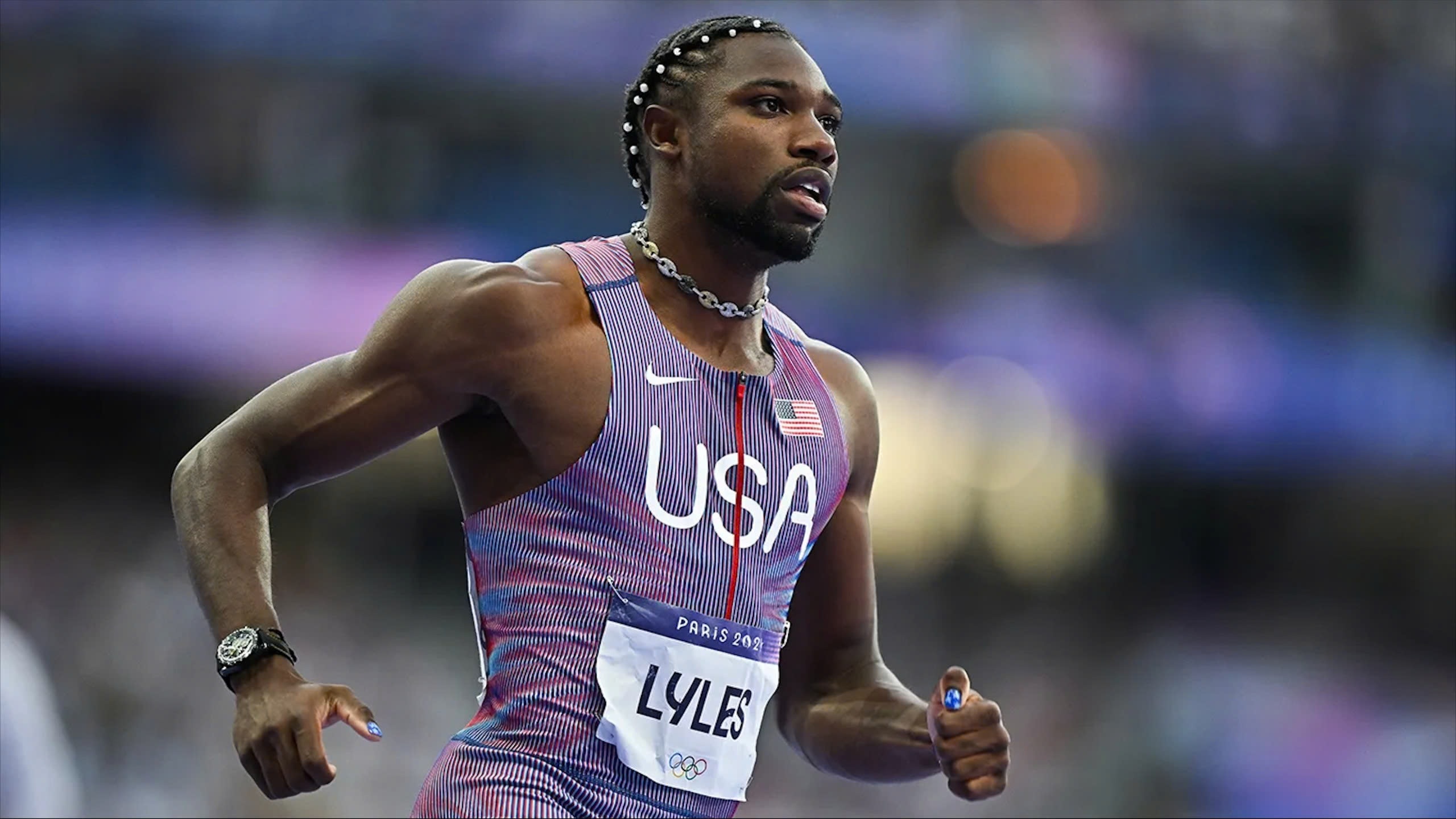 Noah Lyles,  Leon Marchand,  Omega,  dong ho Omega,  Omega Olympic,  olympic Paris 2024, chay nhanh nhat the gioi anh 5