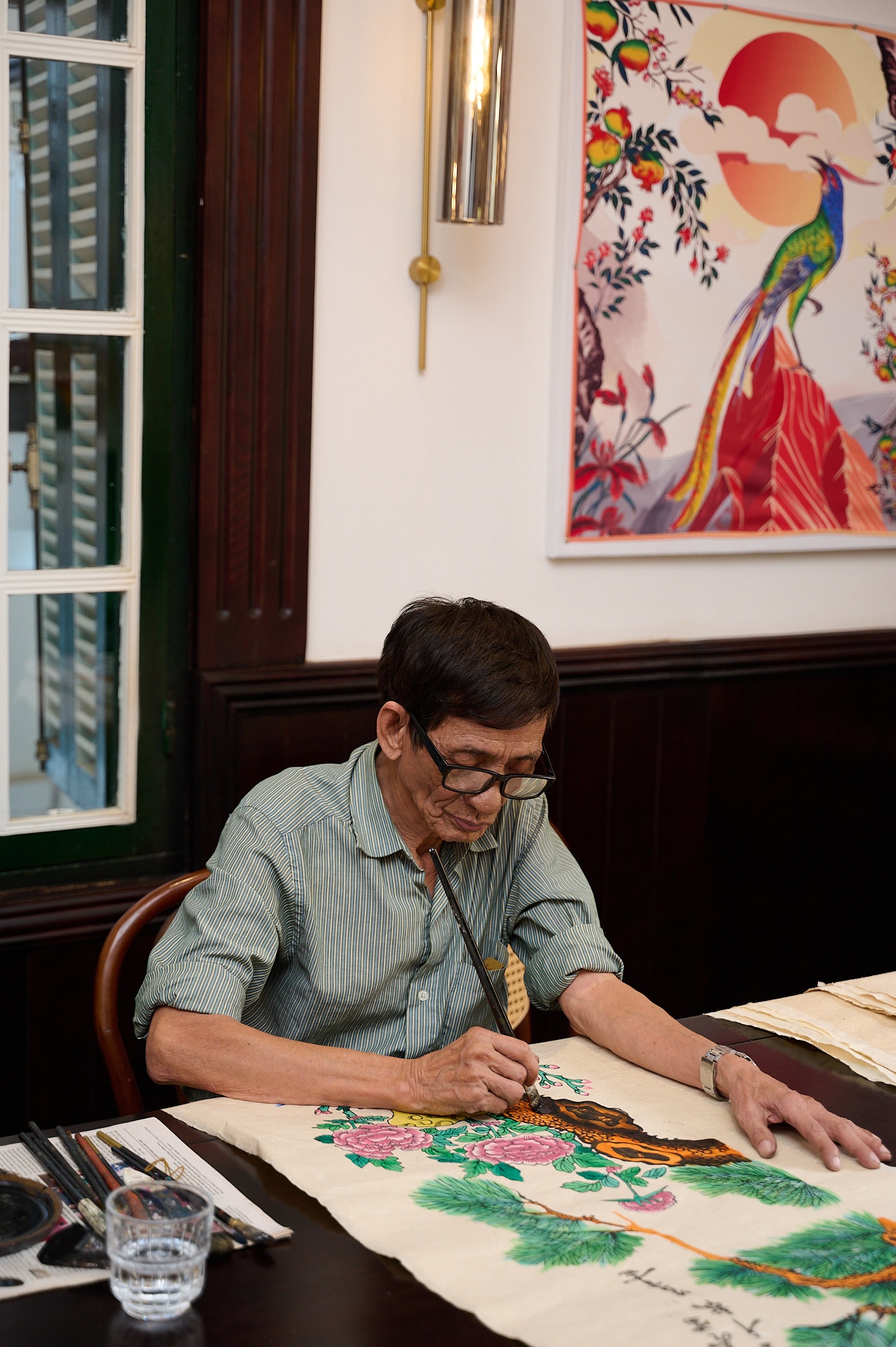 Kinh Ky,  trai nghiem van hoa,  tranh Hang Trong, nghe nhan Le Dinh Nghien anh 2