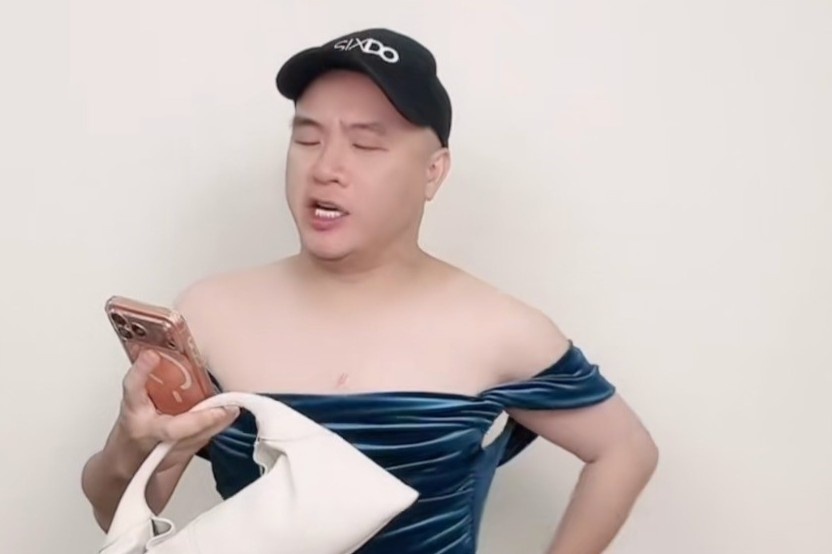 Do Manh Cuong mac vay tre vai livestream ban hang hinh anh