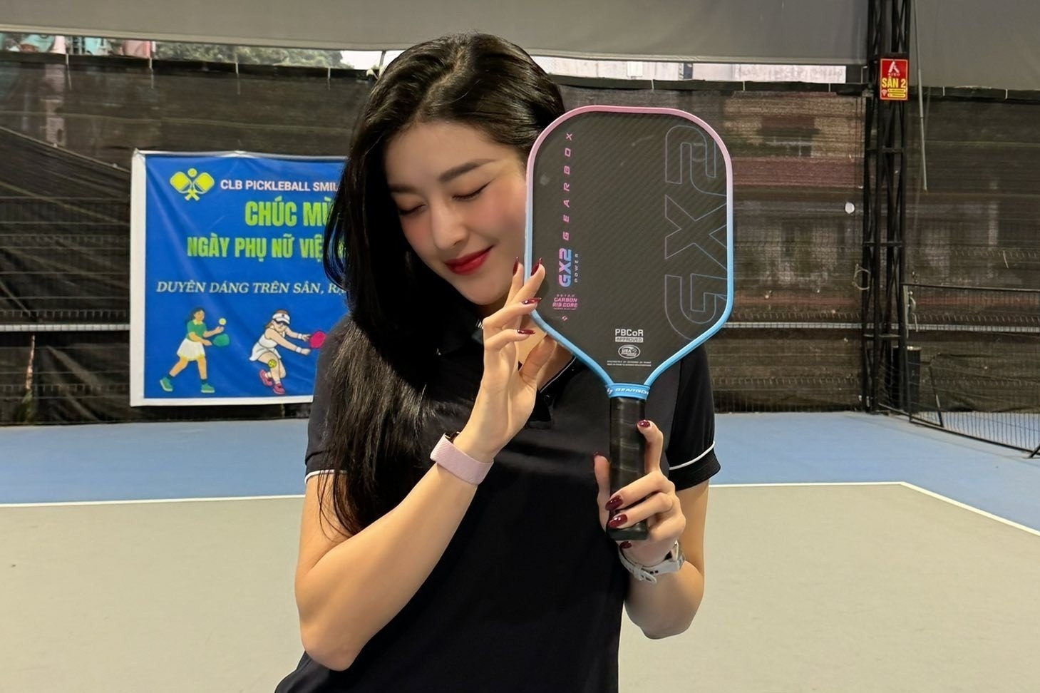 Dam me pickleball cua A hau Huyen My hinh anh