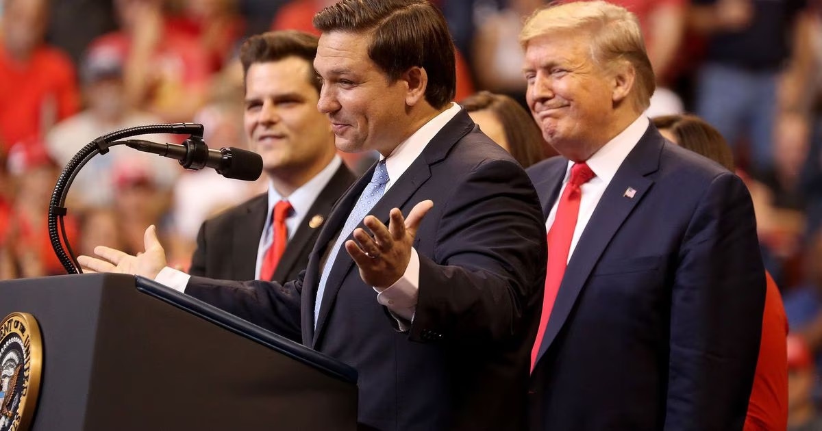 Ong Trump dac y vi ong DeSantis bi 'sap mang' khi tuyen bo tranh cu hinh anh