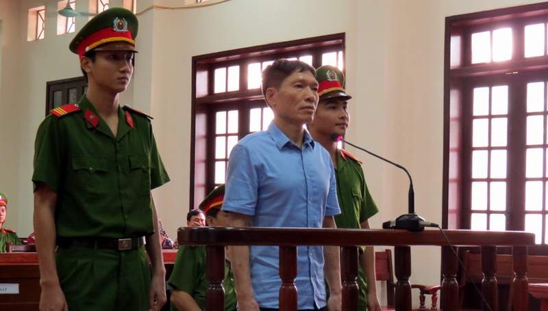 Bị cáo Dương Tự Trọng tại phiên xét xử sáng nay
