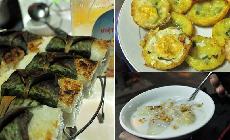 Banh can, che chuoi nuong ngon la o via he Nguyen Nhu Do hinh anh