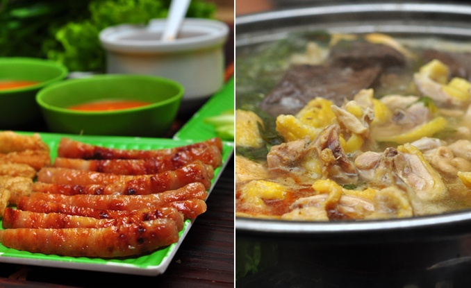 Nem nuong va lau ga cuc ngon pho Cua Bac hinh anh