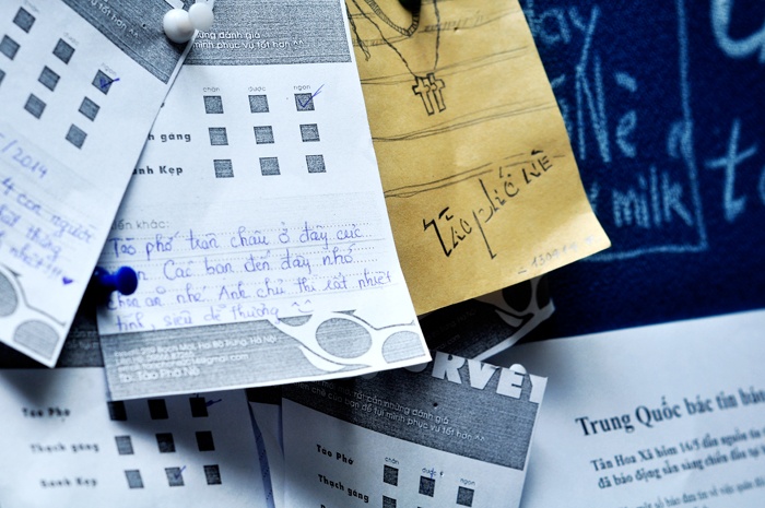 cũng là bảng note lưu lại những đóng góp khen chê của khách.