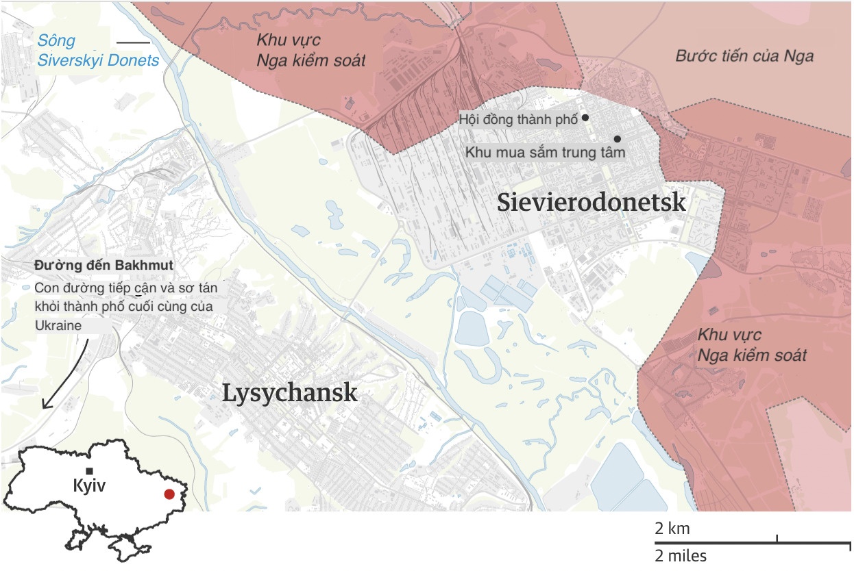 Nga kiem soat hon 2/3 thanh pho Sievierodonetsk hinh anh