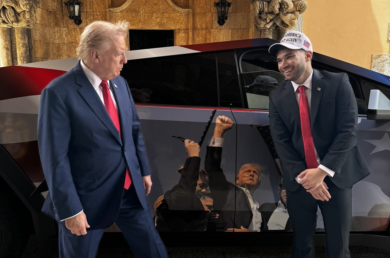 Streamer My tang xe Tesla va dong ho Rolex cho ong Trump hinh anh