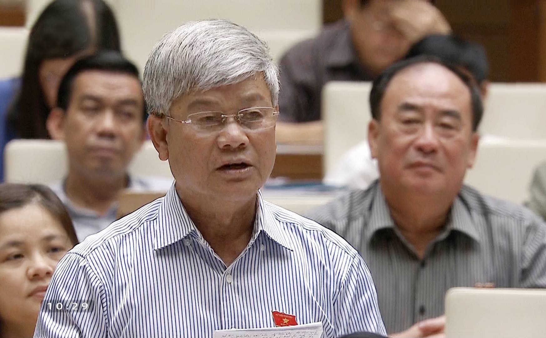 Đại biểu Trương Văn Vở (Đồng Nai) phát biểu tại phiên chất vấn sáng 16/11. 