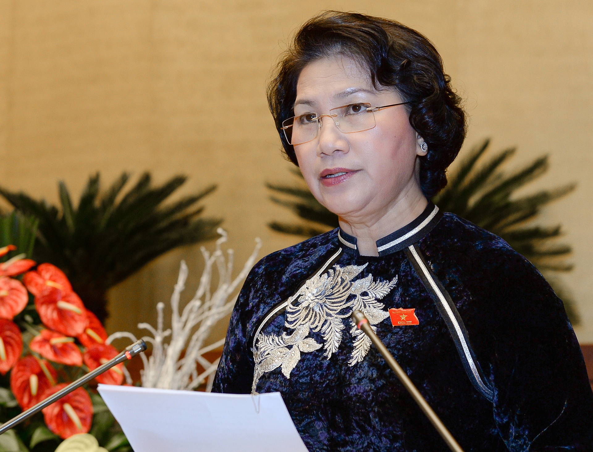 Chủ tịch Quốc hội Nguyễn Thị Kim Ngân diện áo dài ảnh 4 Chu tich Quoc hoi Nguyen Thi Kim Ngan dien ao dai anh 4