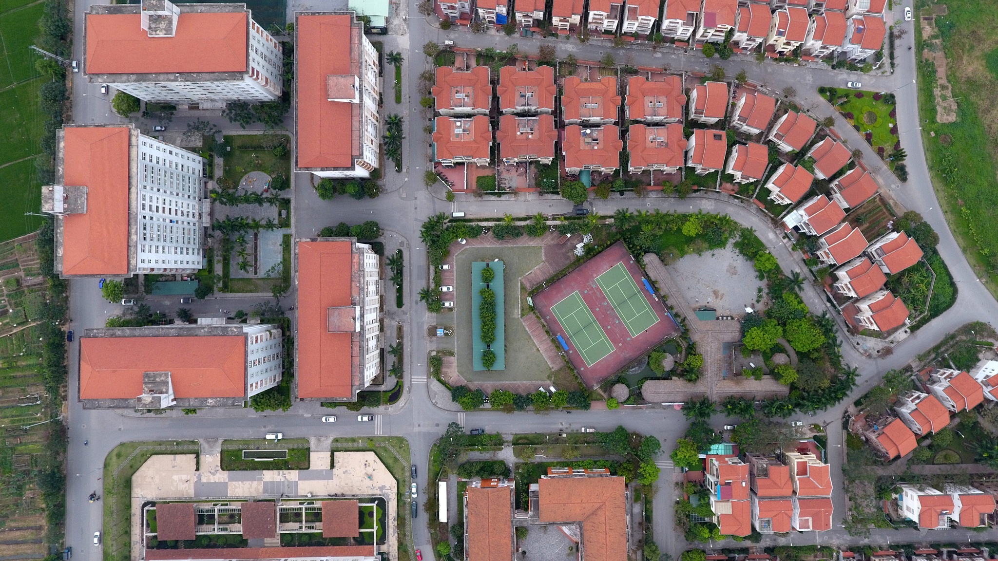 Khu nha xa hoi Dang Xa nhin tu tren cao hinh anh