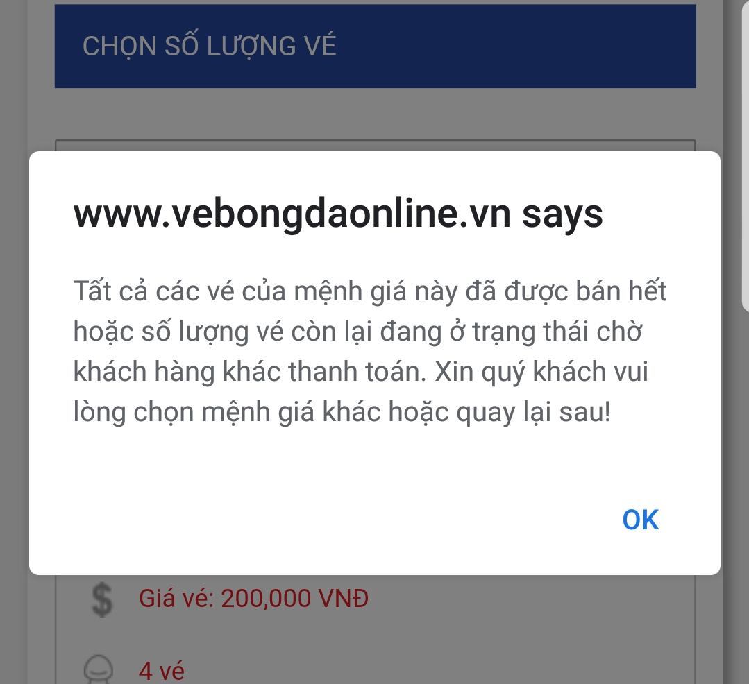 Vừa mở bán vé Việt Nam - Philippines, hệ thống đã tê liệt ảnh 3 Vua mo ban ve Viet Nam - Philippines, he thong da te liet anh 3