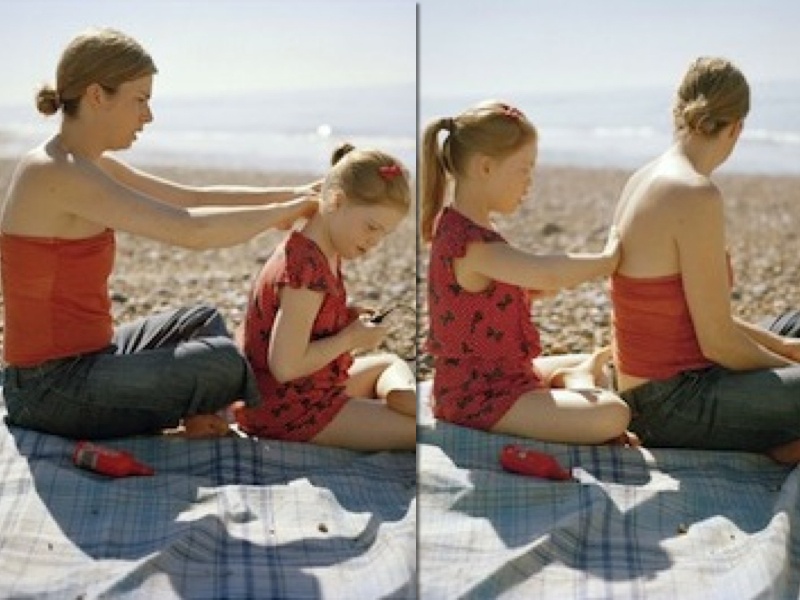 Bo anh me va con gai bi down gay xuc dong hinh anh