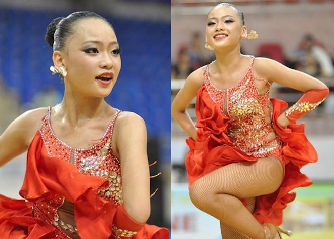 Vì luyện tập thể thao chăm chỉ nên Phan Nguyễn Quỳnh Hương có vóc dáng rất cân đôi đẹp mắt.