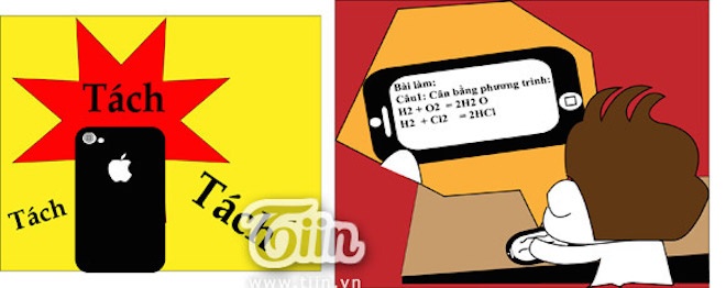 Một công dụng mới của thời đại công nghệ là đây. Chụp ngay câu hỏi rồi bắn sang đứa bạn nhờ nó làm giúp.