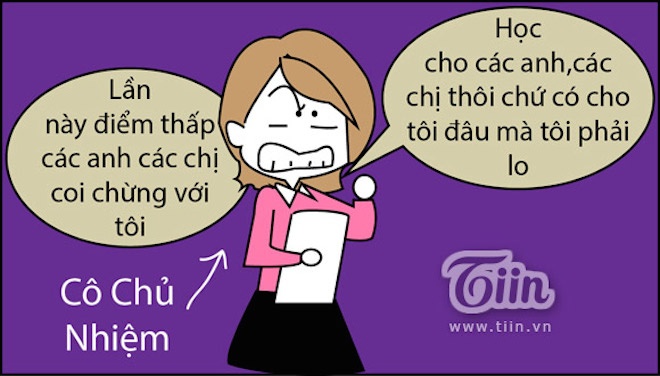 Đấy, đấy, học cho các em thôi chứ có phải cho tôi đâu mà lần nào cũng để tôi nhắc là sao???