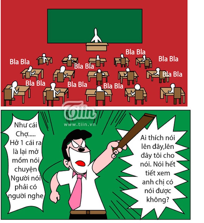 Lớp học ồn ào đủ các thể loại chuyện 