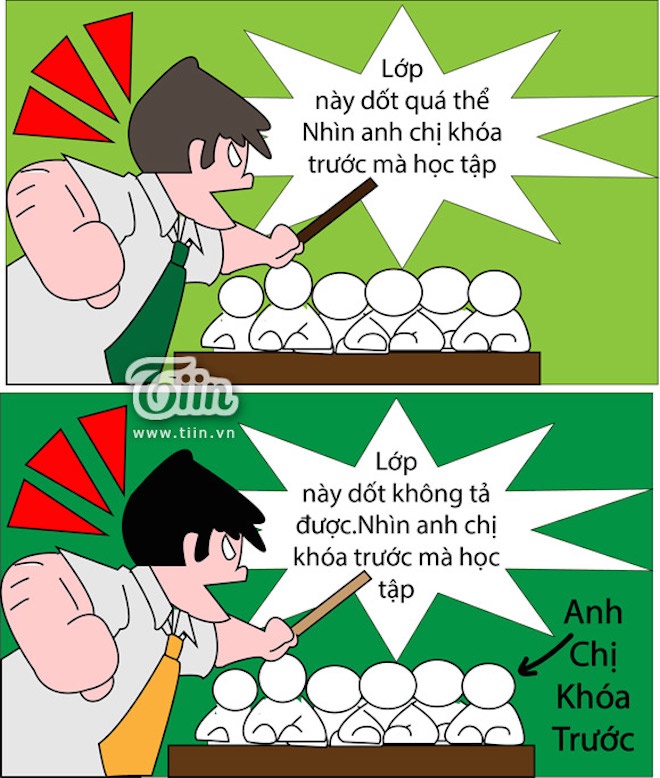 Vì đốc thúc lũ quỷ sứ học tập mà thầy cô bao giờ cũng ca bài ca muôn thuở: 