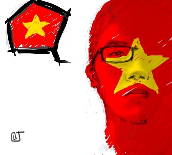 Tranh tự họa của Nguyễn Tiến Hoàng.