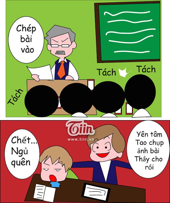 Chép bài ư, bây giờ chỉ đơn giản là 1 cái chạm tay. Tách, tách, tách...