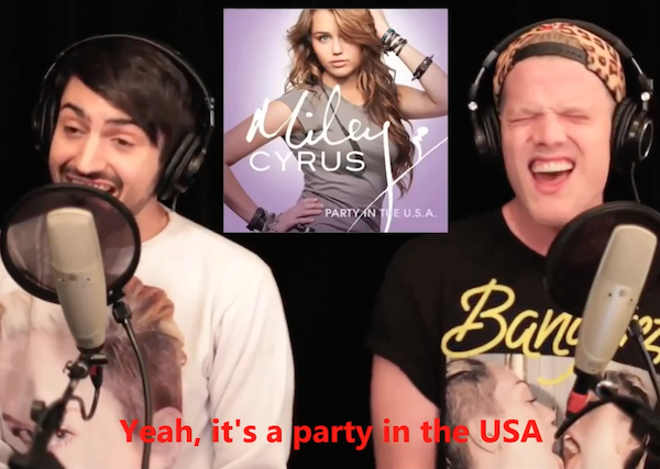 Clip hai chang trai hat mashup cac ca khuc cua Miley Cyrus hinh anh