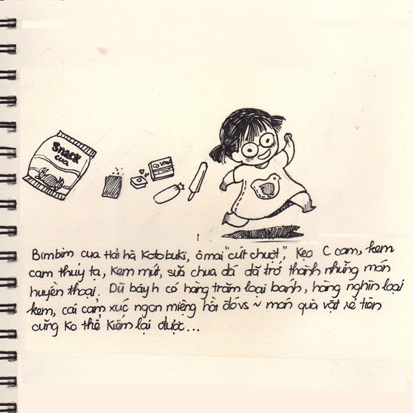 Những món ăn xưa thường là bim bim, ô mai, kẹo C cam, kem mút...