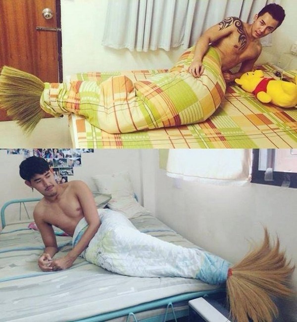 Chỉ với 1 cây chổi và chiếc chăn hoặc chiếu, bạn đã có thể hóa thân thành 