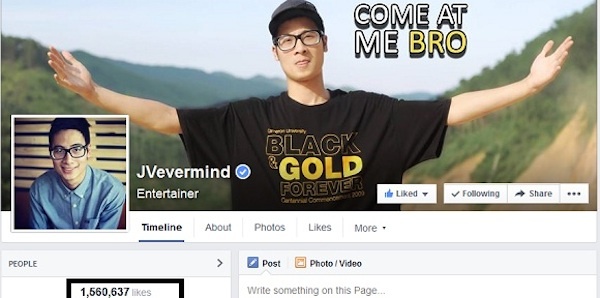 Fanpage của JV đạt lượng like khủng.