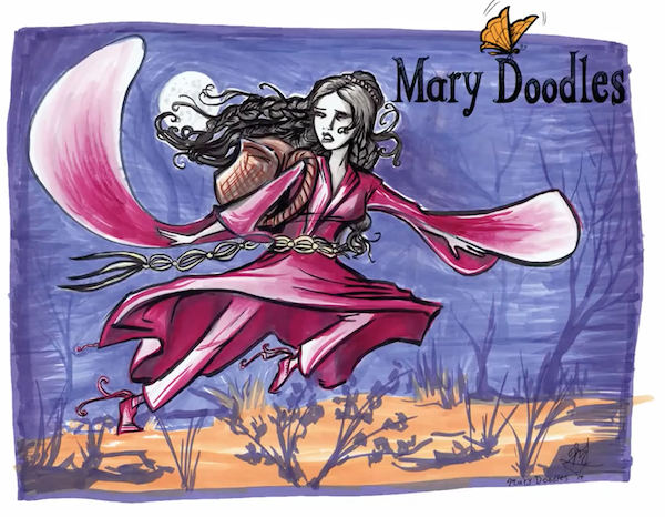 Clip Mary ve dua tren net but bang chan ban dau hinh anh