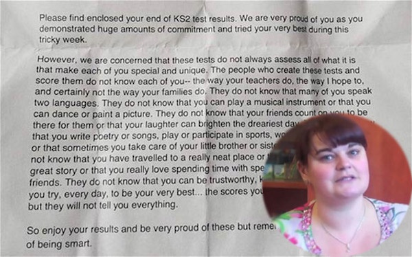 Bức thư xúc động của cô hiệu trưởng.