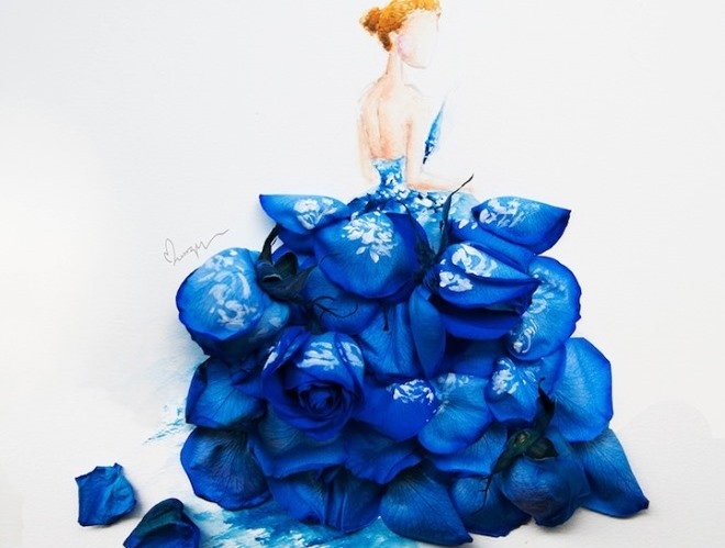 Co gai co biet tai thiet ke vay da hoi tuyet dep tu canh hoa hinh anh