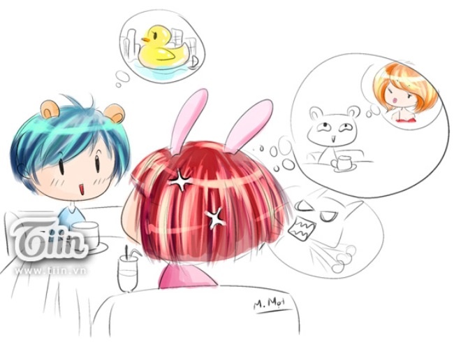 Sao em nói mà anh không lắng nghe vậy? Có phải đang nghĩ đến cô nào không. Huhu.