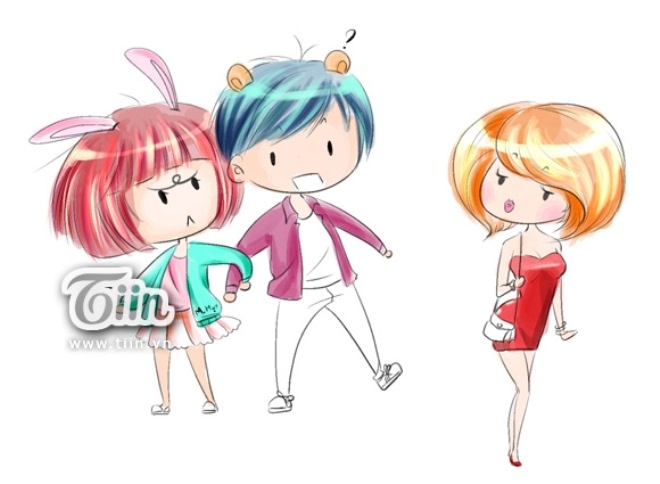 Đi với em ngoài đường, đừng có mà nhìn cô gái nào khác, cho anh biết tay đó!