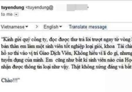 Bi loai ho so, sinh vien viet thu 'dap le' nha tuyen dung hinh anh