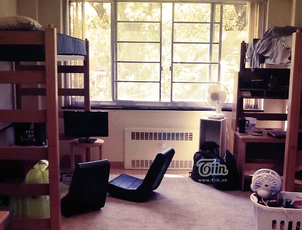 Kí túc xá khá tiện nghi, nơi Hùng Lâm đang sinh sống và học tập.