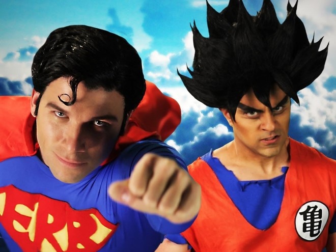Clip Goku va Superman hat rap hinh anh
