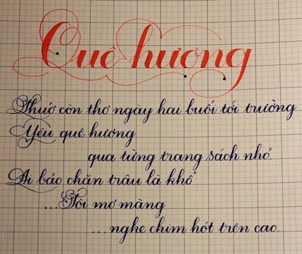 Nét chữ đẹp như in của nữ sinh đại học Công đoàn. 