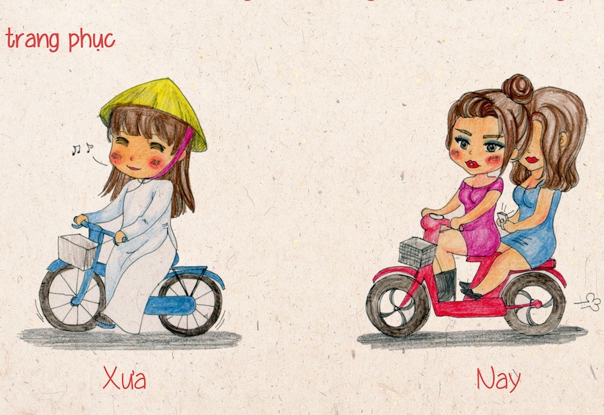 Su khac biet giua con gai xua va nay hinh anh
