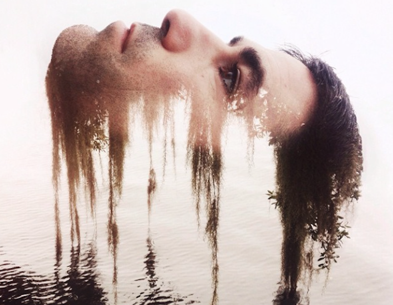 Brandon thường phối hai bức ảnh hoà làm một, với khung cảnh thiên nhiên ẩn hiện trên gương mặt hay bàn tay của con người.