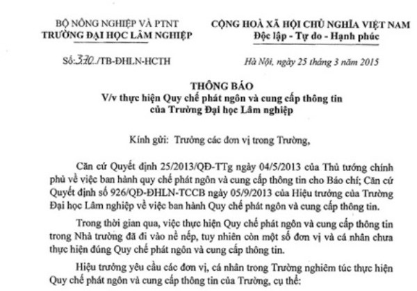 DH Lam nghiep len tieng ve van ban 'chat cay' hinh anh