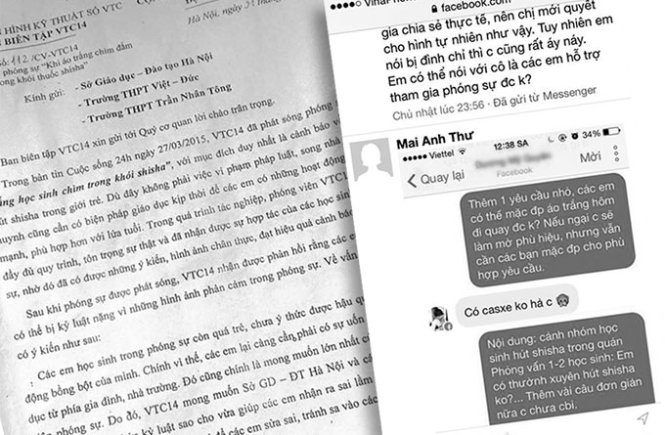Công văn của VTC gửi Sở GD-ĐT Hà Nội và hai trường THPT Việt Đức, Trần Nhân Tông không thừa nhận dàn dựng phóng sự và tin nhắn được cho là giữa phóng viên VTC và học sinh