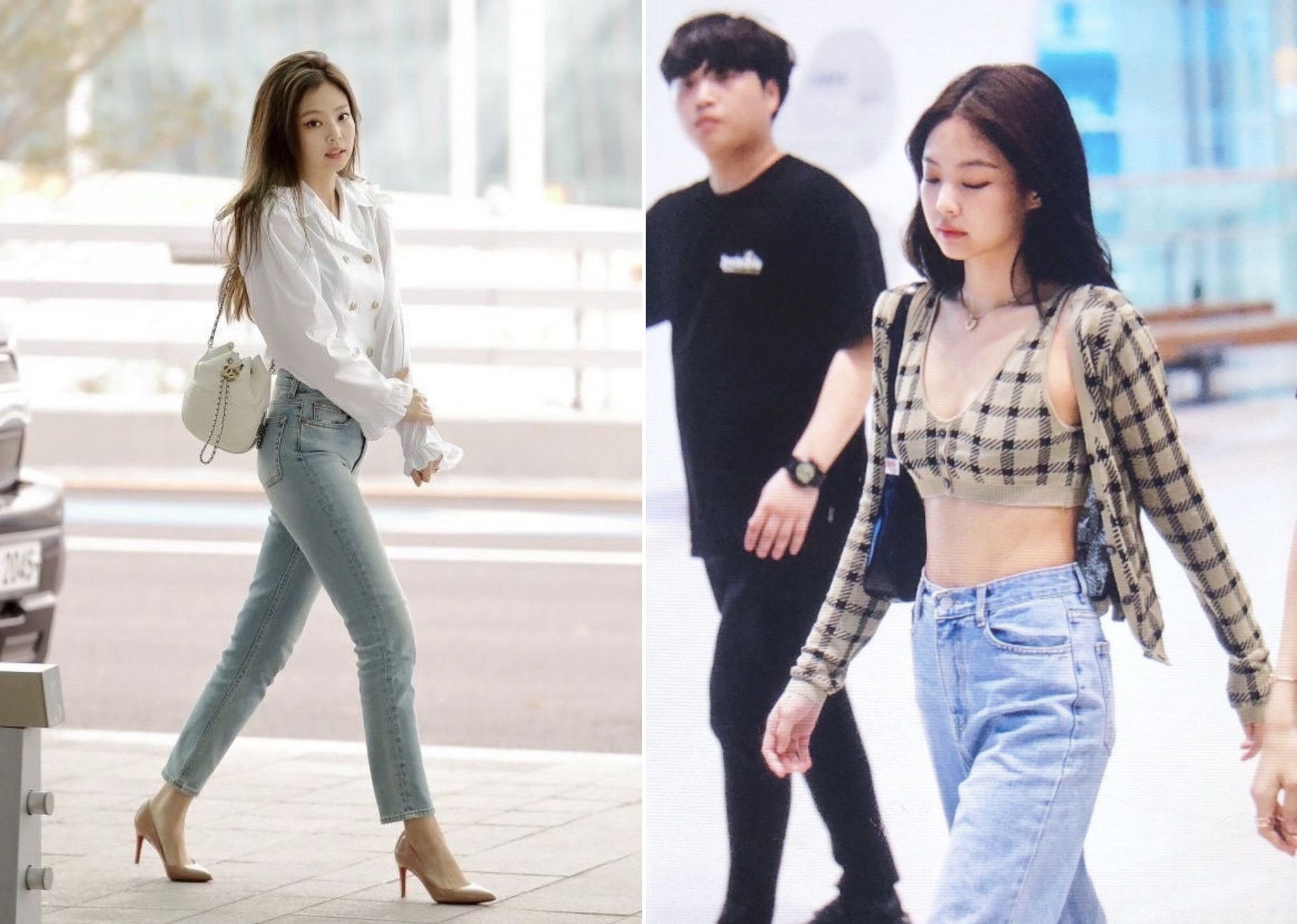 Jennie va 10 lan trong goi cam nhat khi mac quan jeans bo sat hinh anh