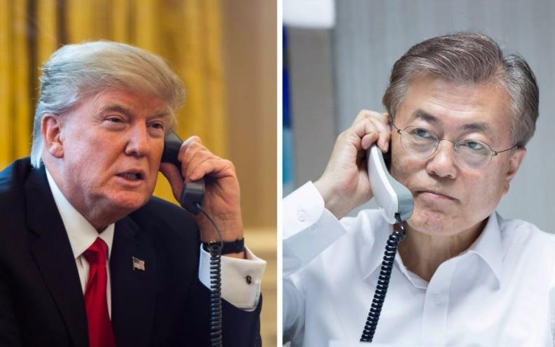 Ong Trump dien dam voi tan tong thong Han Quoc hinh anh