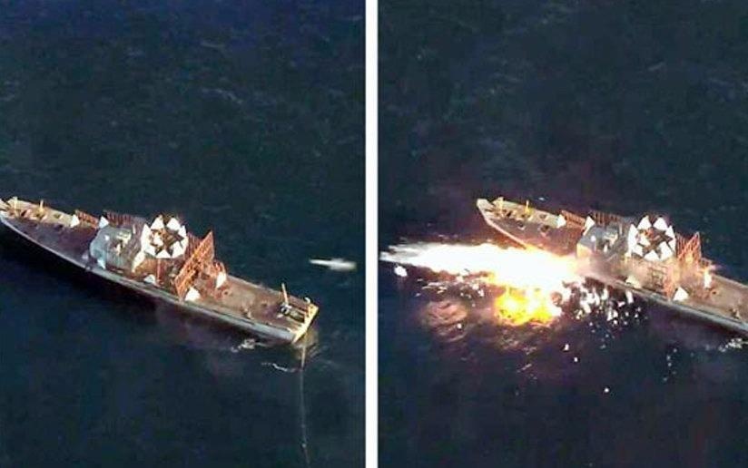 Hinh anh ten lua chong ham Trieu Tien thieu chay tau chien hinh anh