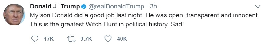 Trump ví ồn ào về con trai là cuộc săn phỳ thủy ảnh 1 Trump vi on ao ve con trai la cuoc san phy thuy anh 1