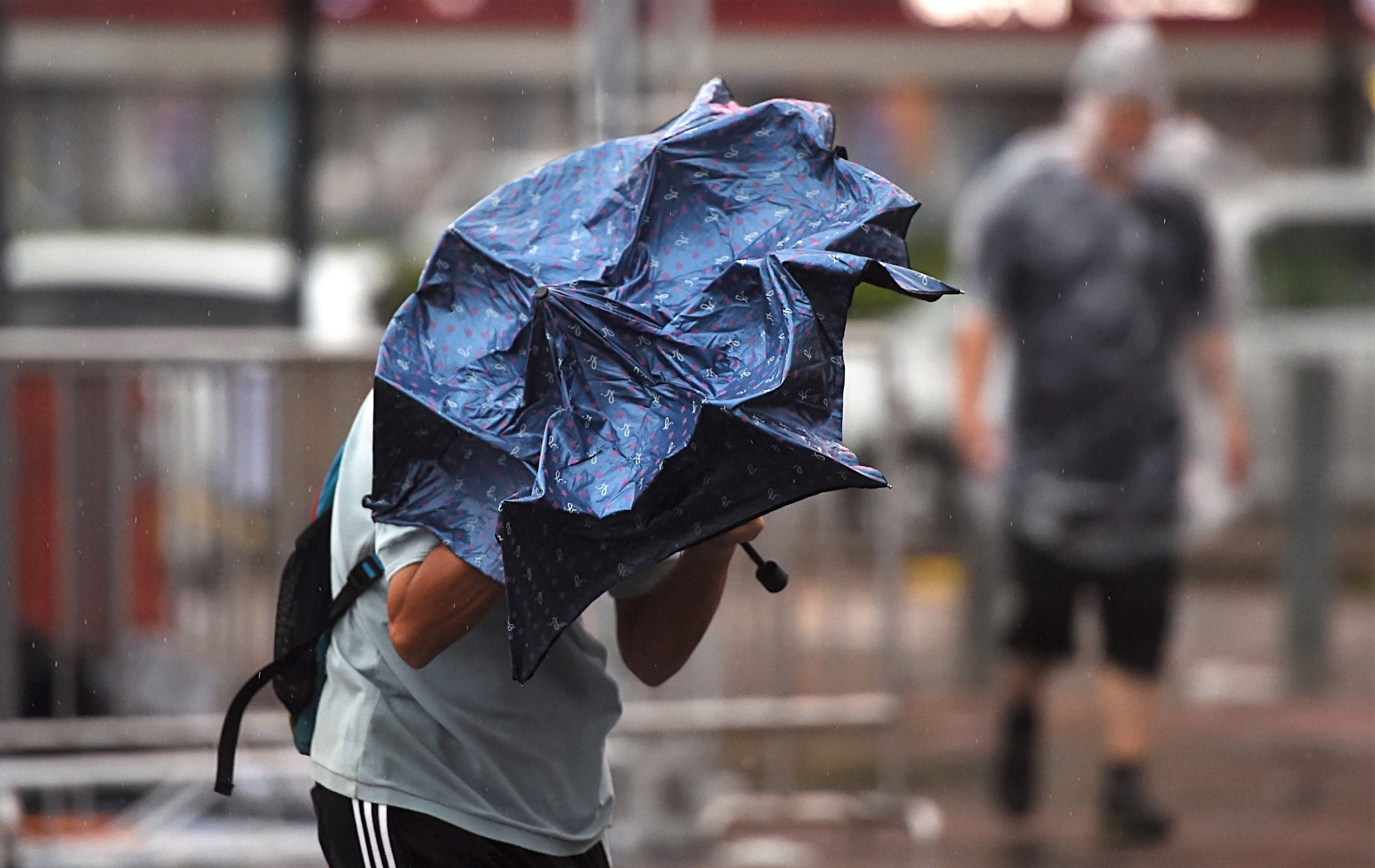 Bao Hato thoi bay nguoi di bo va xe tai o Hong Kong hinh anh